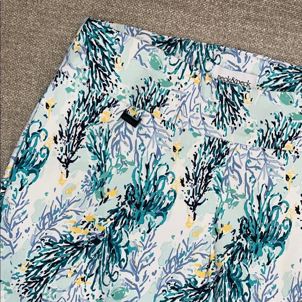 Peck & Peck Blue and Green Seaweed Abstract Pants size 10 - Picture 4 of 10